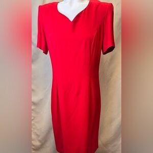 Vintage Betsy's Things Sweetheart Neckline Red Sheath Dress Size 8 Petite